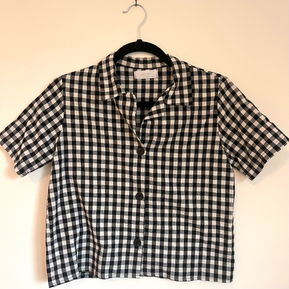 Boxy Checkered Oak + Fort Button Up